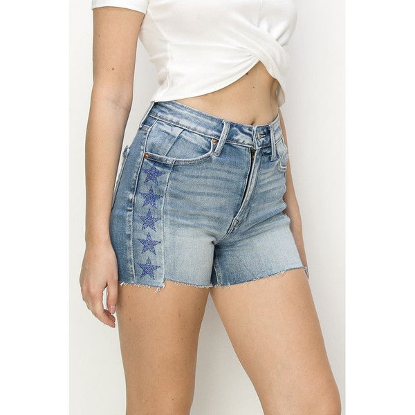 STAR RHINESTONE HIGH RISE SHORTS - Spicie's Boutique