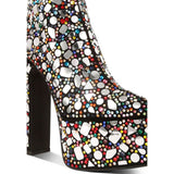 Fancy Mirror Embellished Platform High Heel Boots - Spicie's Boutique