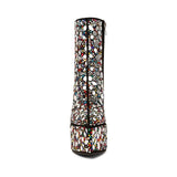Fancy Mirror Embellished Platform High Heel Boots - Spicie's Boutique