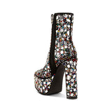 Fancy Mirror Embellished Platform High Heel Boots - Spicie's Boutique