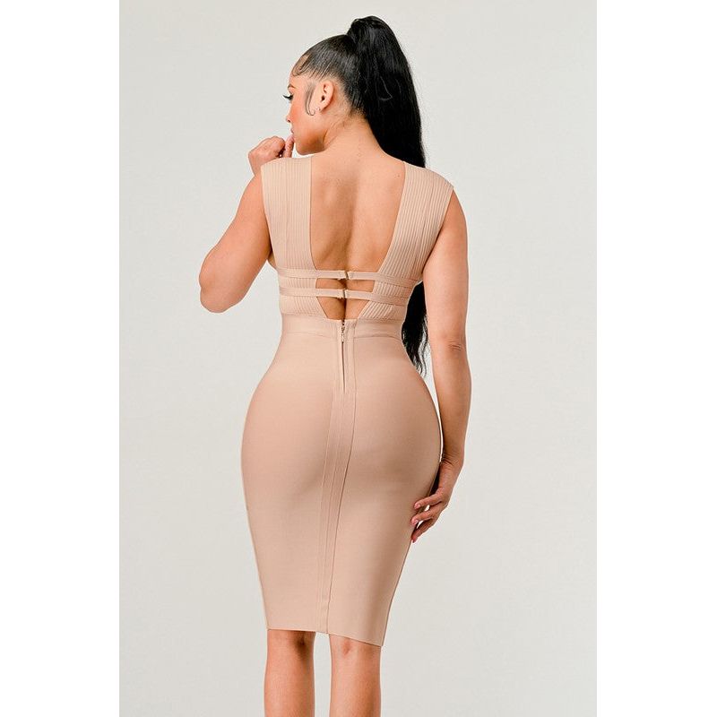 NATURALLY CHIC BANDAGE DRESS