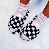 Luxe Lounge Checker Cozy Slippers - Spicie's Boutique