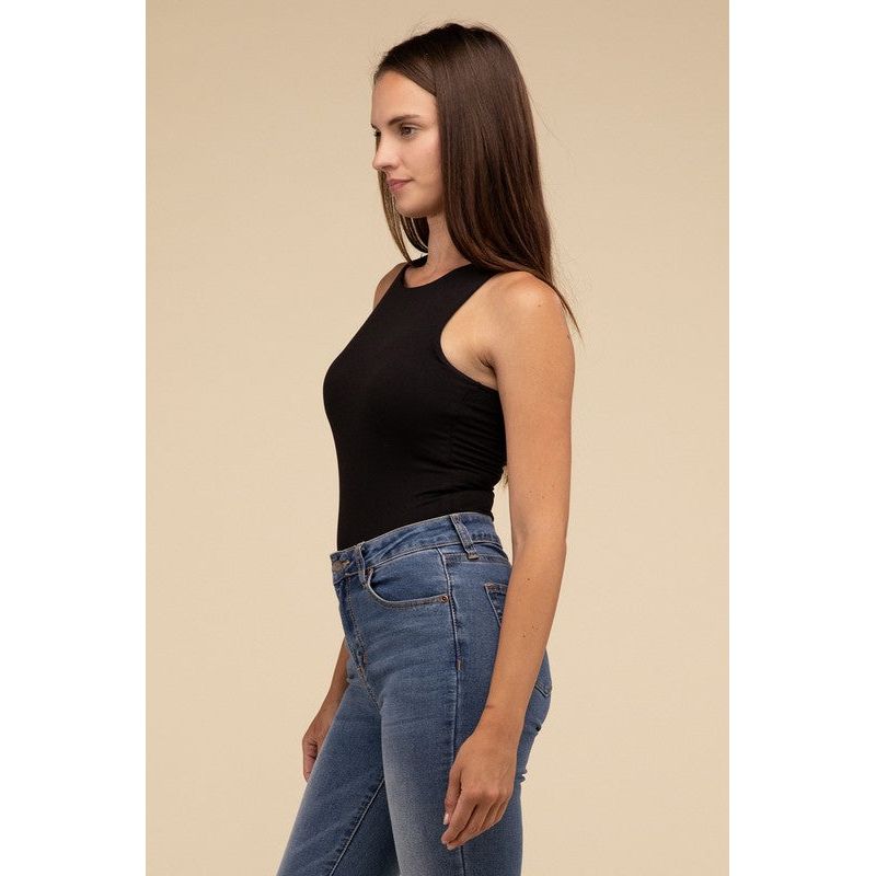 Boat Neck Sleeveless Padded Bodysuit - Spicie's Boutique