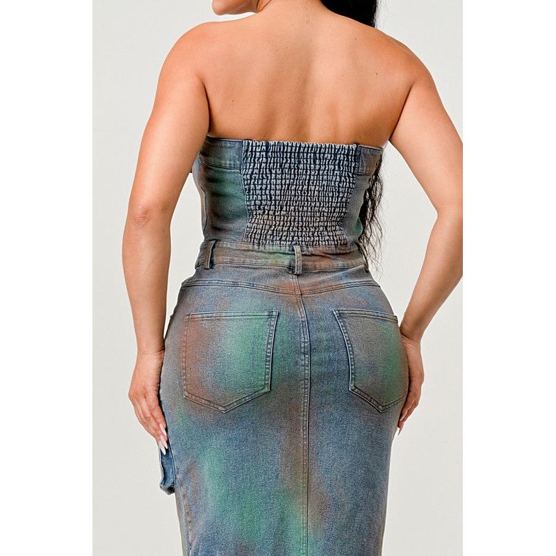 ATHINA VINTAGE HAND WASHED BUTTON UP SLIT DRESS - Spicie's Boutique