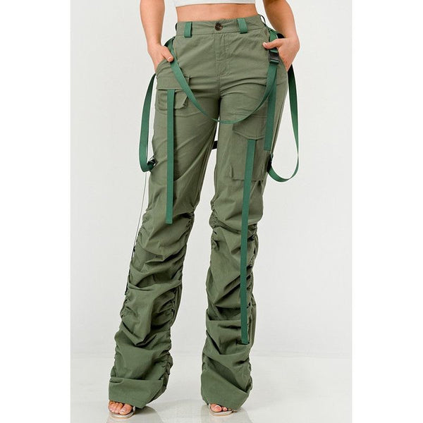 Ruched Utility Elegance Pants