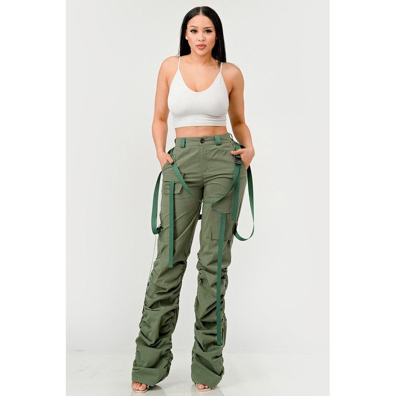 Ruched Utility Elegance Pants