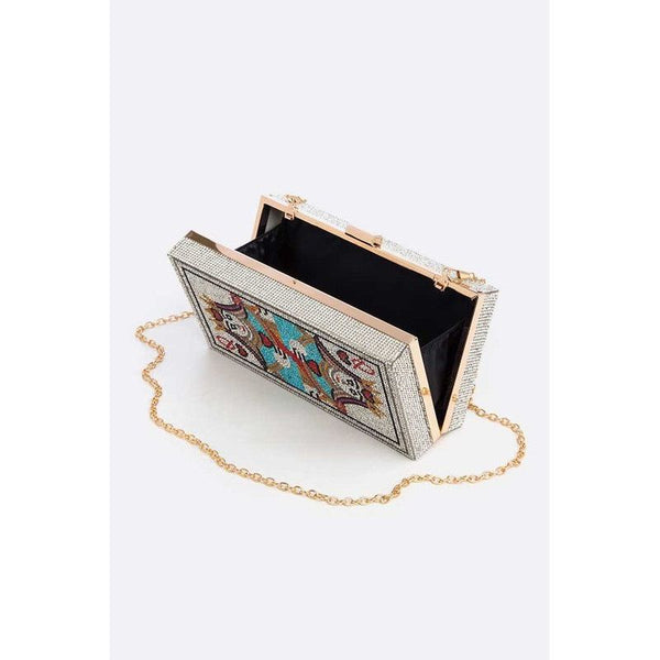 QUEEN Poker Iconic Rhinestone Party Box Clutch - Spicie's Boutique