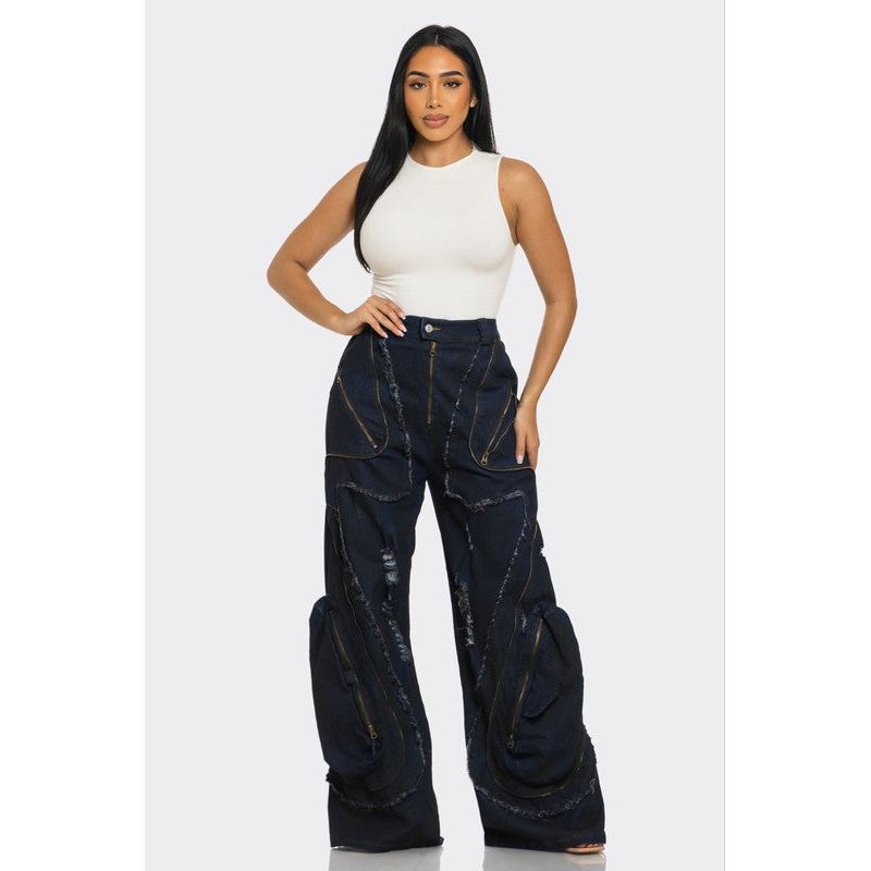Urban Nomad Distressed Cargo Jeans