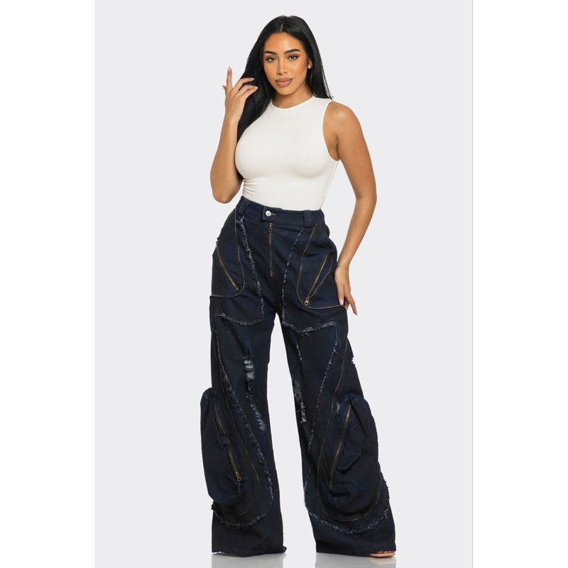 Urban Nomad Distressed Cargo Jeans