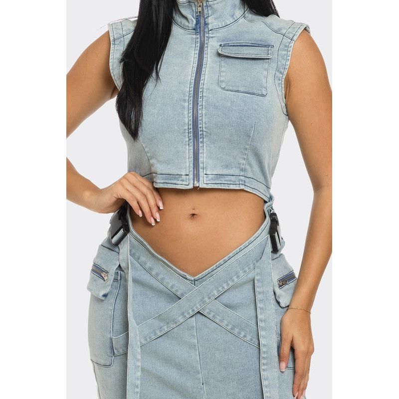 Modern Edge Denim Co-ord Set - Spicie's Boutique