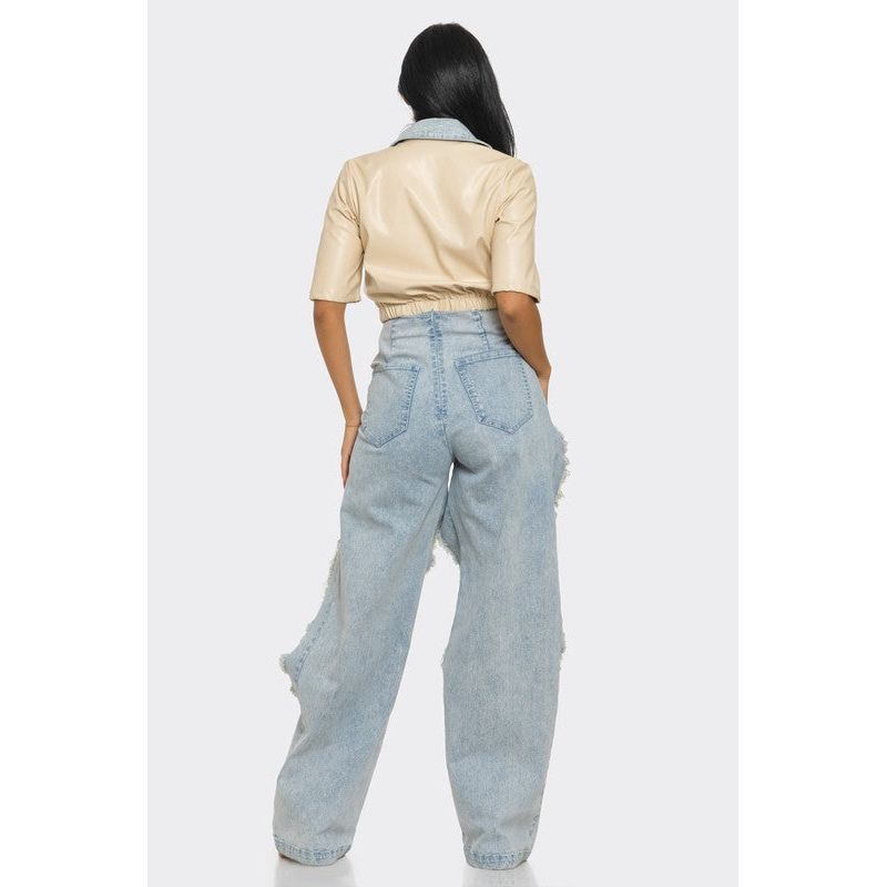 Reinvented Classic Two-Piece Denim Ensemble - Spicie's Boutique