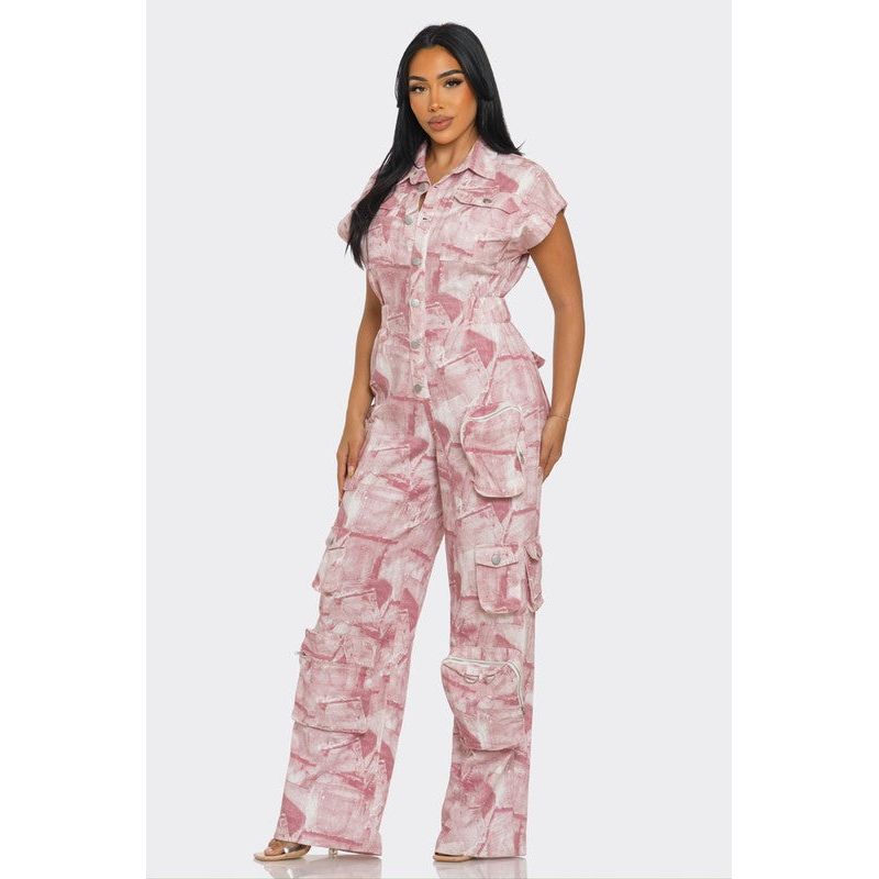 Pink Whisper Tie-Dye Jumpsuit