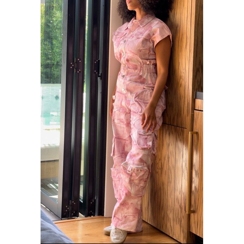 Pink Whisper Tie-Dye Jumpsuit