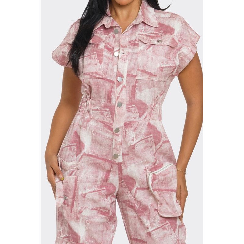 Pink Whisper Tie-Dye Jumpsuit