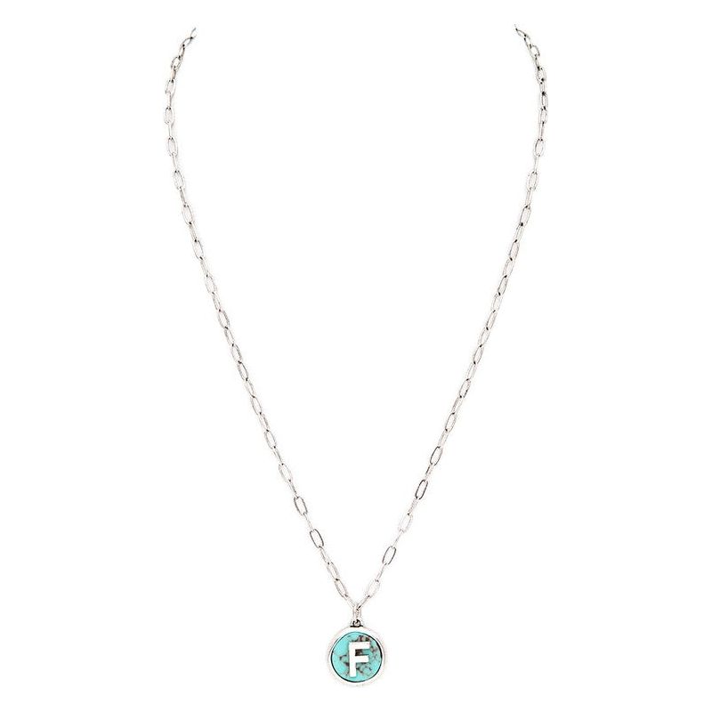 Initial F Turquoise Pendant Necklace - Spicie's Boutique