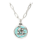 Initial G Turquoise Pendant Necklace