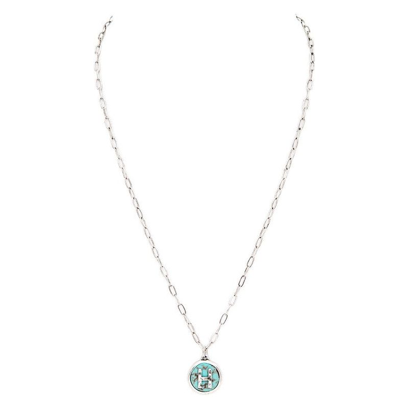 Initial H Turquoise Pendant Necklace - Spicie's Boutique