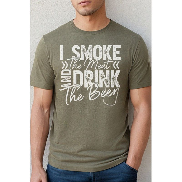 Men's Tee I Smoke the Meat and Drink the Beer - Spicie's Boutique