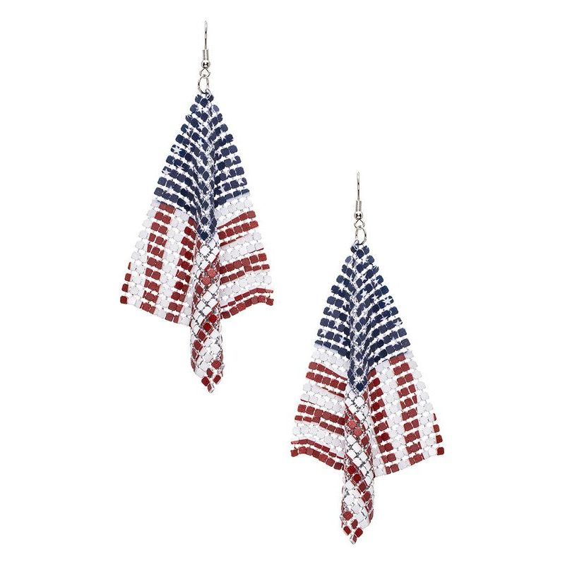 USA Flag Chainmail Iconic Earrings - Spicie's Boutique