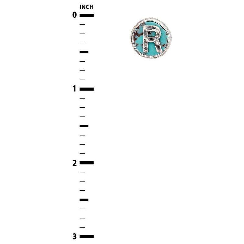 Initial R Turquoise Stud Earrings