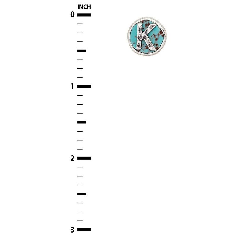 Initial K Turquoise Stud Earrings