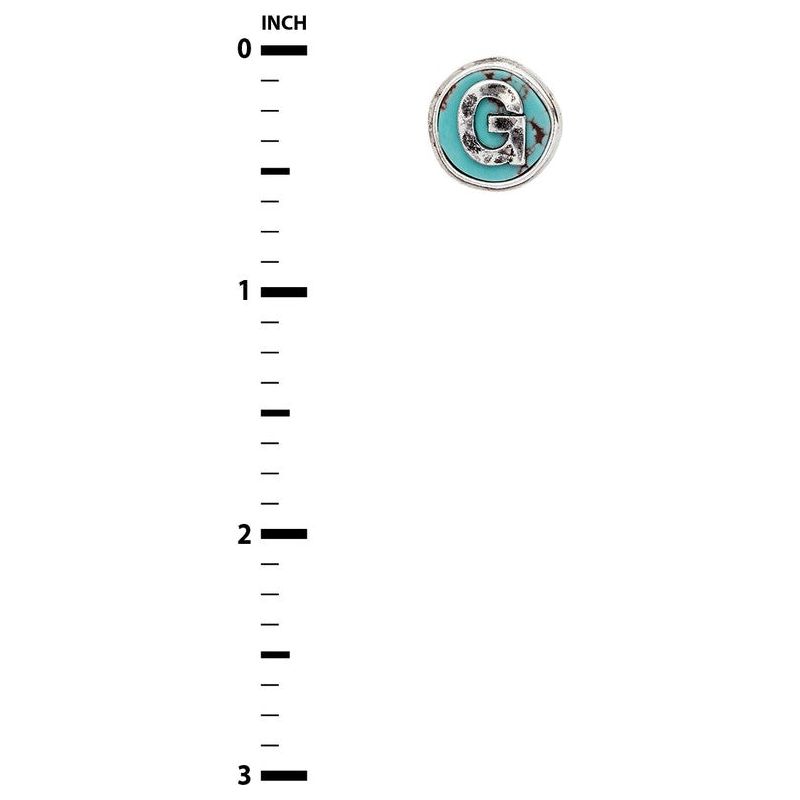 Initial G Turquoise Stud Earrings