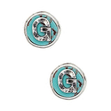 Initial G Turquoise Stud Earrings