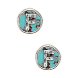 Initial F Turquoise Stud Earrings - Spicie's Boutique