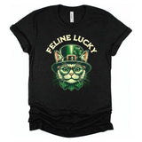 Feline Lucky Graphic Crew Neck Tee - Spicie's Boutique