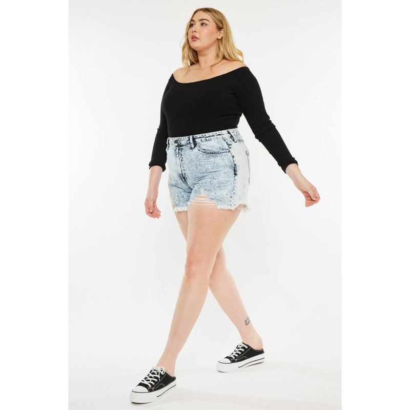 Kancan Distressed High Waist Denim Shorts