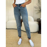 Mid Rise Rigid Magic Release Hem Jeans