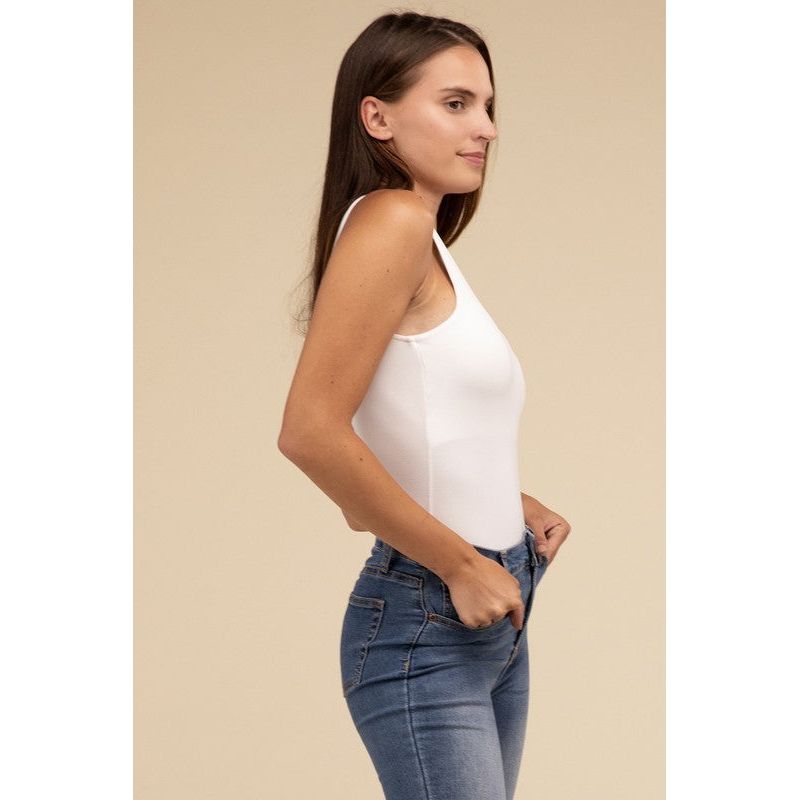 Boat Neck Sleeveless Padded Bodysuit - Spicie's Boutique