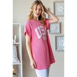Heimish USA Graphic Short Sleeve Ribbed Top