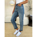 Mid Rise Rigid Magic Release Hem Jeans
