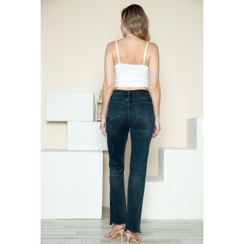 Judy Blue Button Fly Hem Destroy Straight Jeans