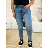 Mid Rise Rigid Magic Release Hem Jeans