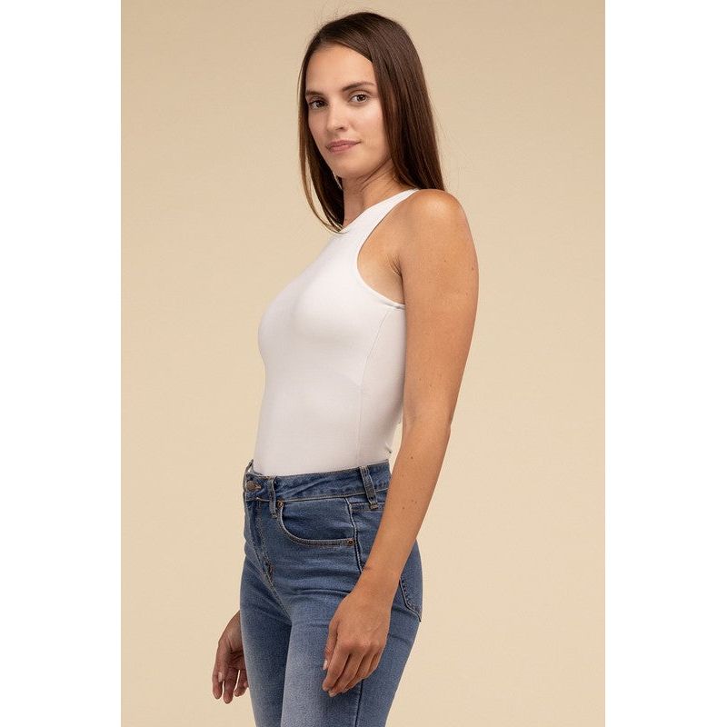 Boat Neck Sleeveless Padded Bodysuit - Spicie's Boutique