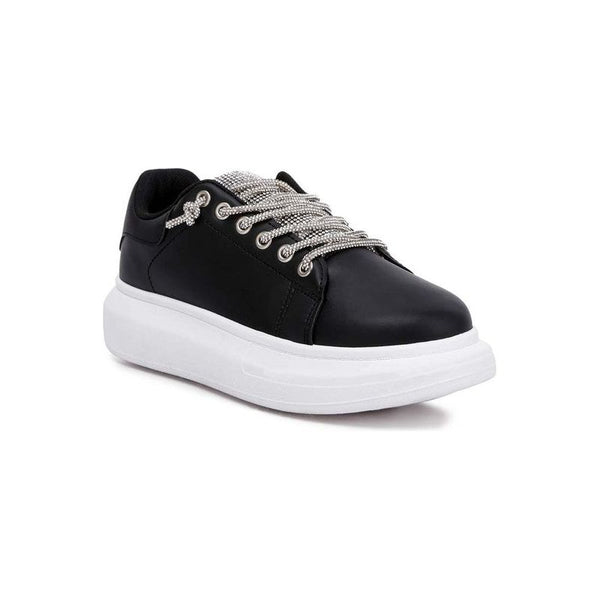 Jaxen Rhinestones Lace Up Sneakers - Spicie's Boutique