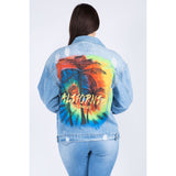 American Bazi Painted Back Distressed Denim Jacket - Spicie's Boutique