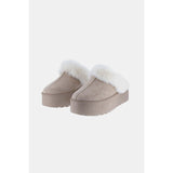 Weeboo Thick Bottom Fur Trim Snow Slippers