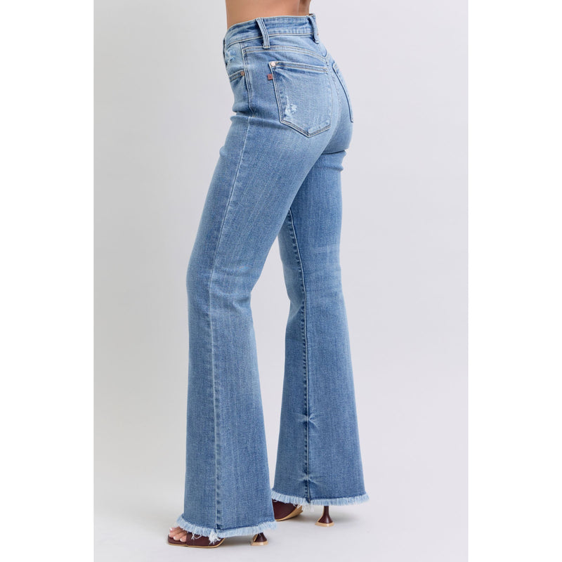 Judy Blue Raw Hem High Rise Bootcut Jeans - Spicie's Boutique