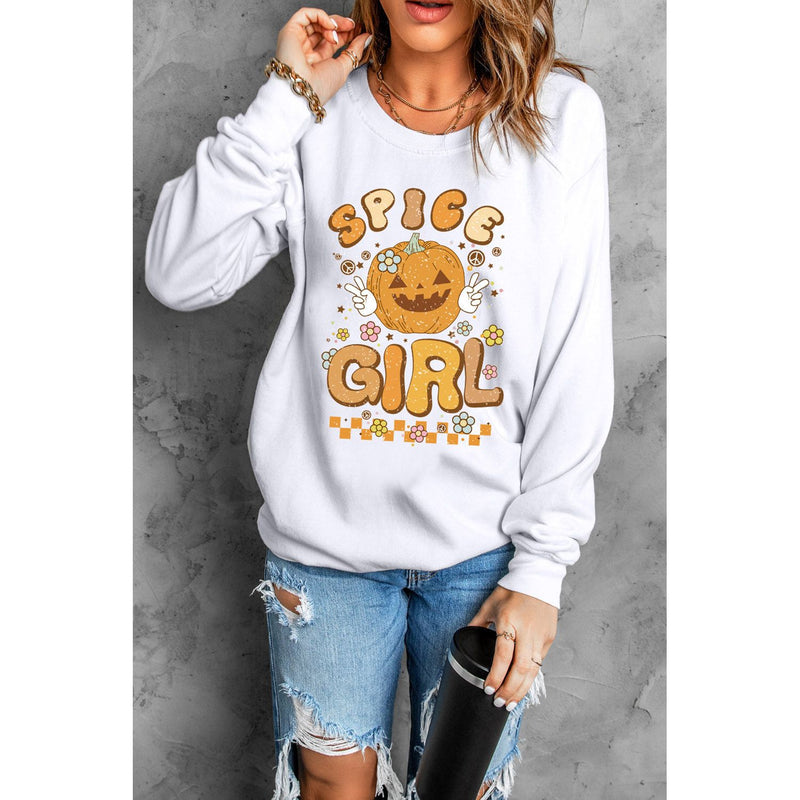 Round Neck Long Sleeve SPICE GIRL Graphic Sweatshirt - Spicie's Boutique