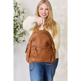 SHOMICO PU Leather Woven Backpack - Spicie's Boutique