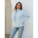 Heart Mock Neck Sweater - Spicie's Boutique
