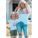 Girls Graphic Round Neck Tee Shirt- Mommy & Me