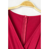 Gathered Detail Surplice Lantern Sleeve Jumpsuit - Spicie's Boutique