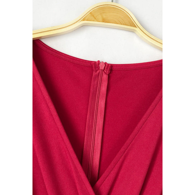 Gathered Detail Surplice Lantern Sleeve Jumpsuit - Spicie's Boutique