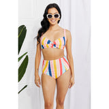 Marina West Swim Take A Dip Twist High-Rise Bikini in Stripe - Spicie's Boutique