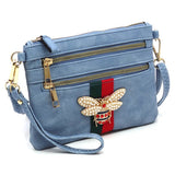 Queen Bee Stripe Clutch Crossbody Bag Wristlet - Spicie's Boutique
