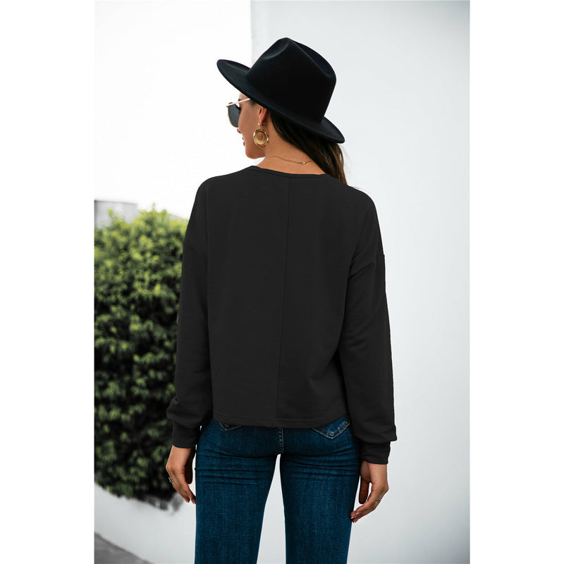 Printed Long Sleeve Sweatshirt - Spicie's Boutique